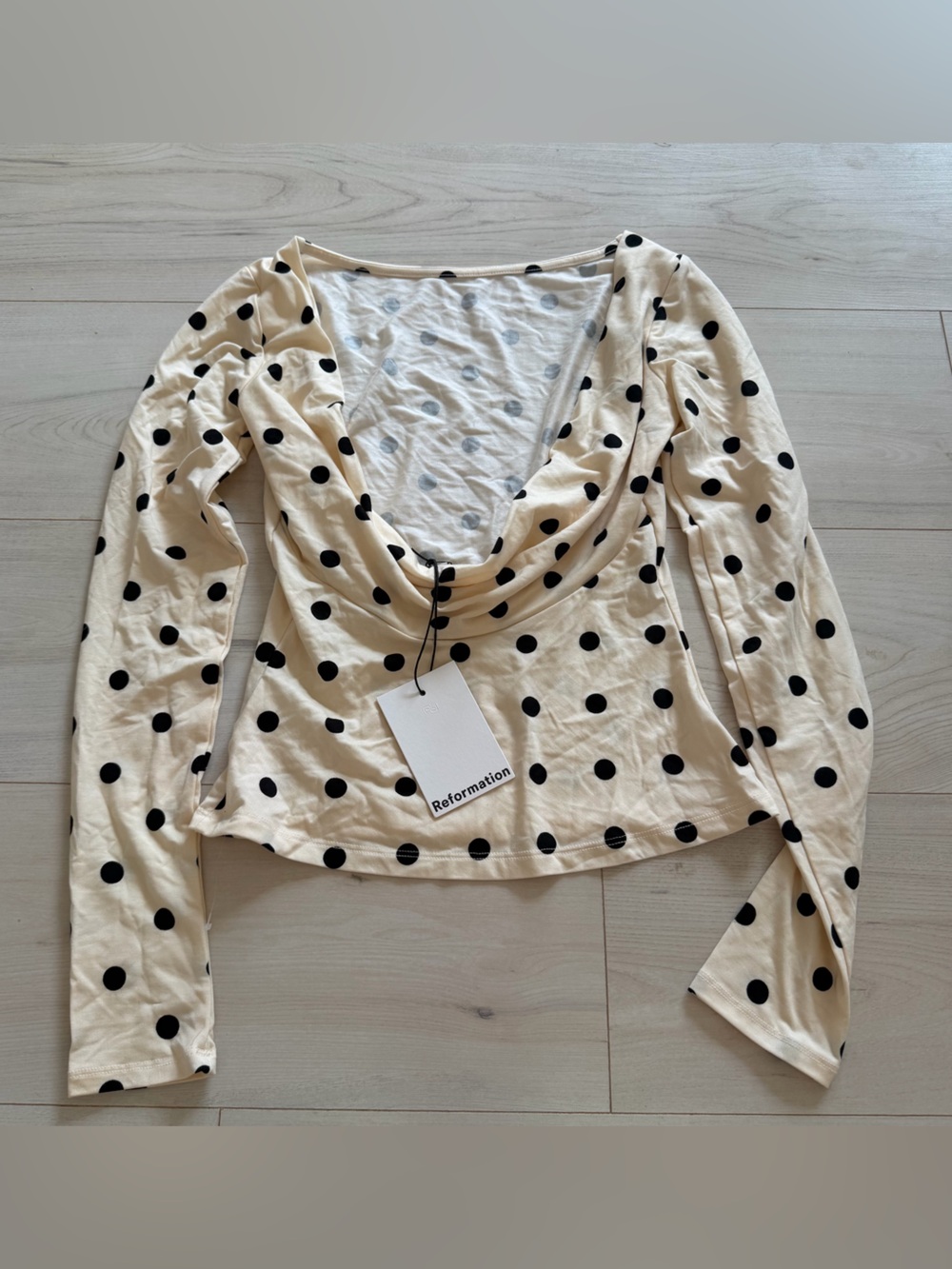 Reformation NWT Arden Knit Top Polka Dot XS - Picture 4 of 6